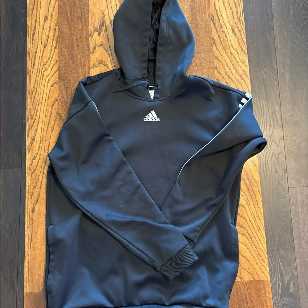 adidas Black Hoodie with White Logo